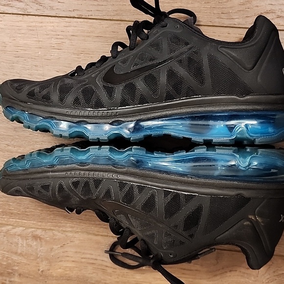 Nike Air Max Plus Running Shoe 2011 429890-040 Black Neon Blue Women's size 9 - Picture 4 of 13